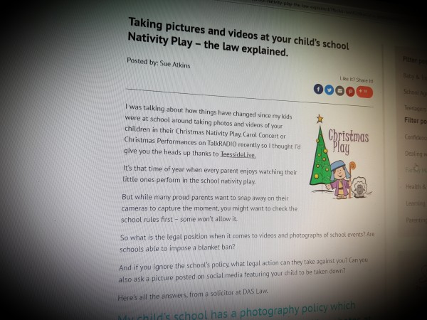 Taking pictures and videos at your child’s school Nativity Play – the law explained.