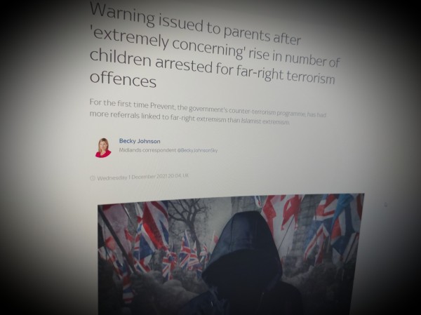 Warning issued to parents after 'extremely concerning' rise in number of children arrested for far-right terrorism offences