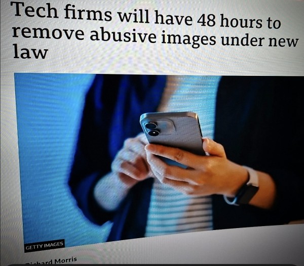 Tech firms will have 48 hours to remove abusive images under new law