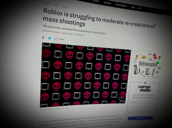 Roblox is struggling to moderate re-creations of mass shootings
