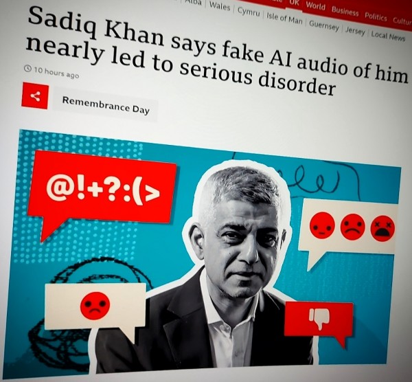 Sadiq Khan says fake AI audio of him nearly led to serious disorder