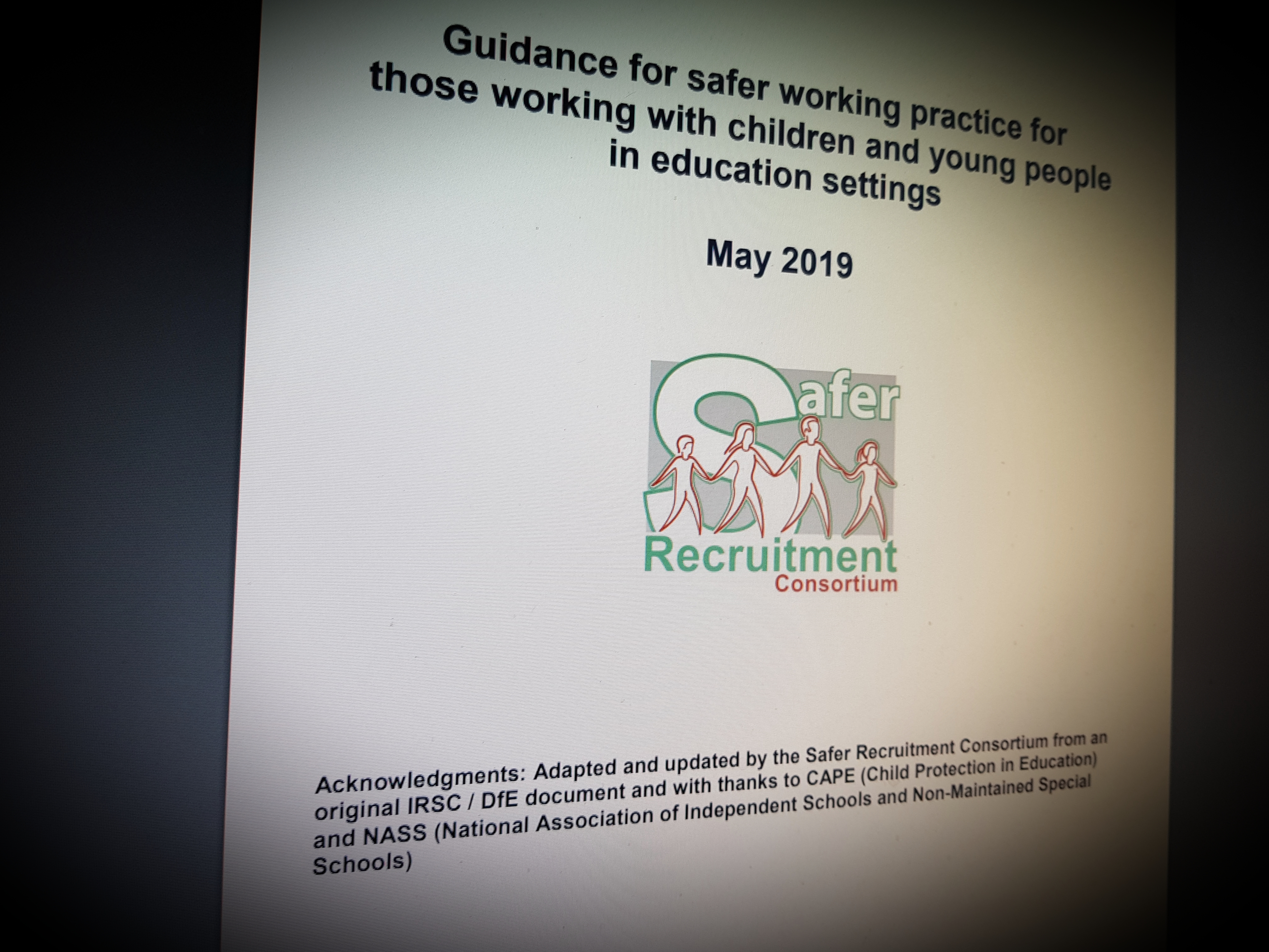 Guidance For Safer Working Practice In Education Settings