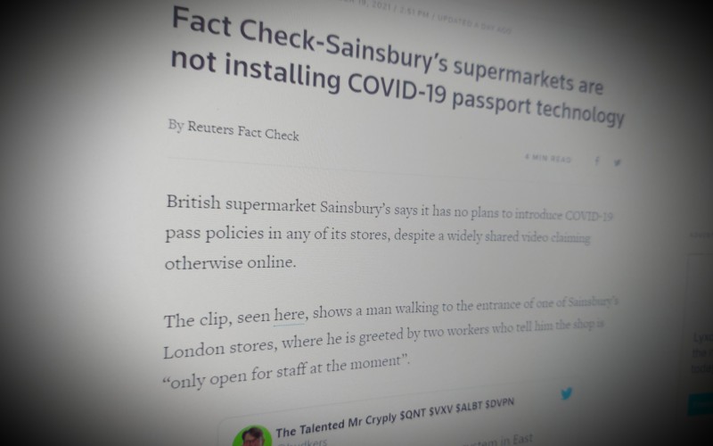 Fact Check-Sainsbury’s supermarkets are not installing COVID-19 passport technology