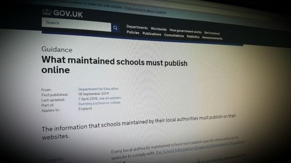 What maintained schools must publish online