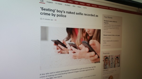 'Sexting' boy's naked selfie recorded as crime by police