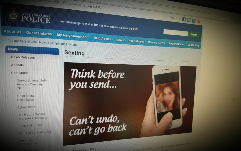 Clear guidance for young people about sexting by West Yorkshire police