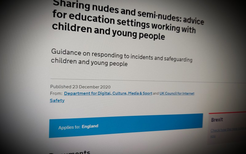 Sharing nudes and semi-nudes: advice for education settings working with children and young people
