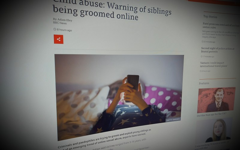 Child abuse: Warning of siblings being groomed online