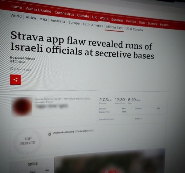 Strava app flaw revealed runs of Israeli officials at secretive bases