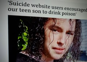 'Suicide website users encouraged our teen son to drink poison'