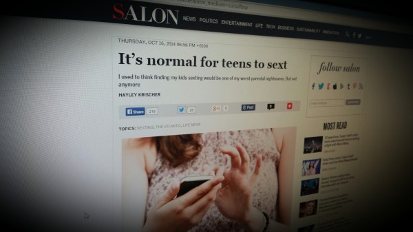 It's normal for teens to sext..