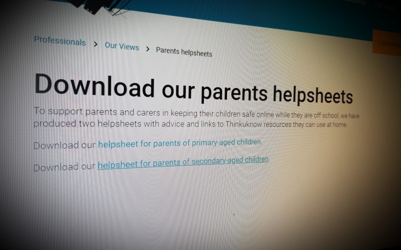 Download Thinkuknow parents helpsheets