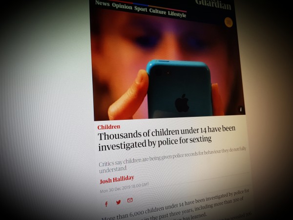 Thousands of children under 14 have been investigated by police for sexting