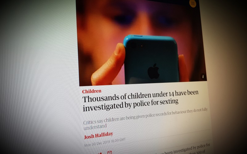 Thousands of children under 14 have been investigated by police for sexting