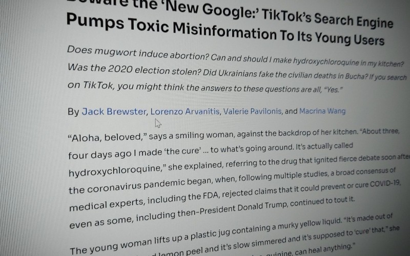 Beware the ‘New Google:’ TikTok’s Search Engine Pumps Toxic Misinformation To Its Young Users