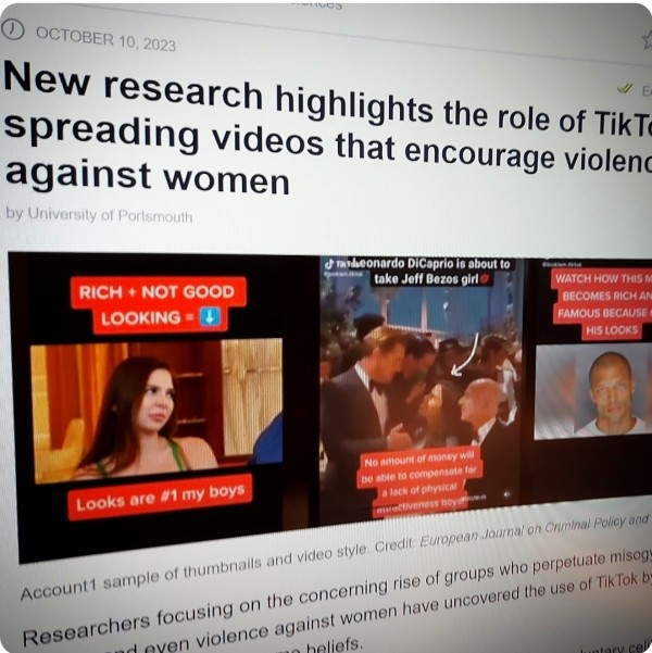 New research highlights the role of TikTok in spreading videos that encourage violence against women