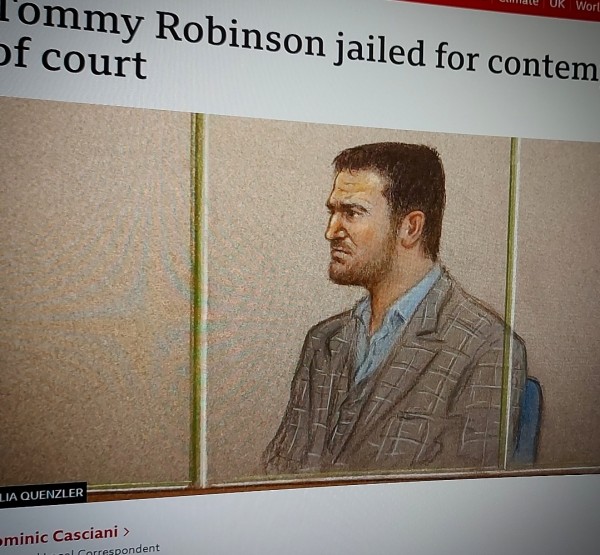 Tommy Robinson jailed for contempt of court