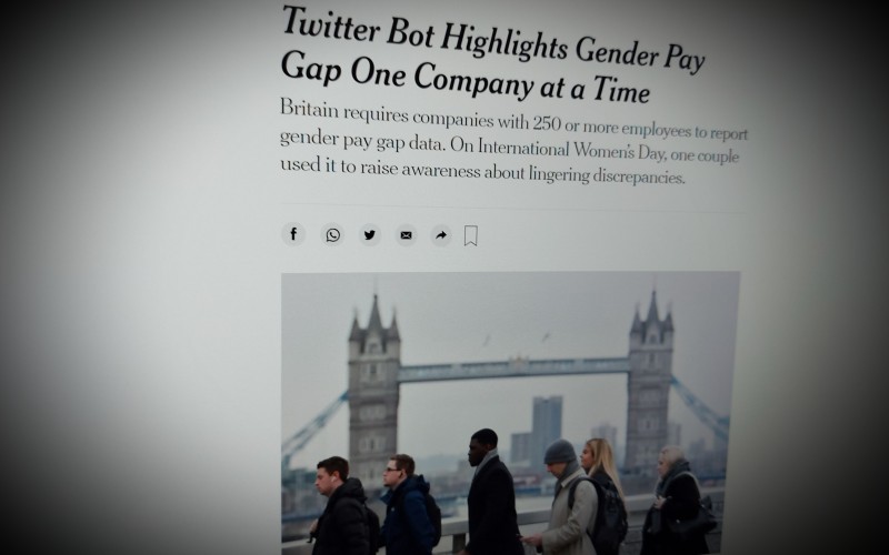 Twitter Bot Highlights Gender Pay Gap One Company at a Time