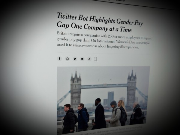 Twitter Bot Highlights Gender Pay Gap One Company at a Time