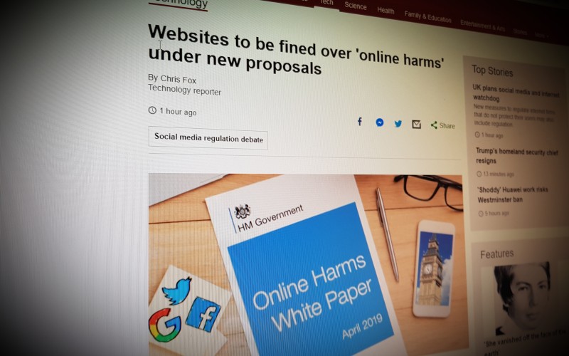 Websites to be fined over 'online harms' under new proposals