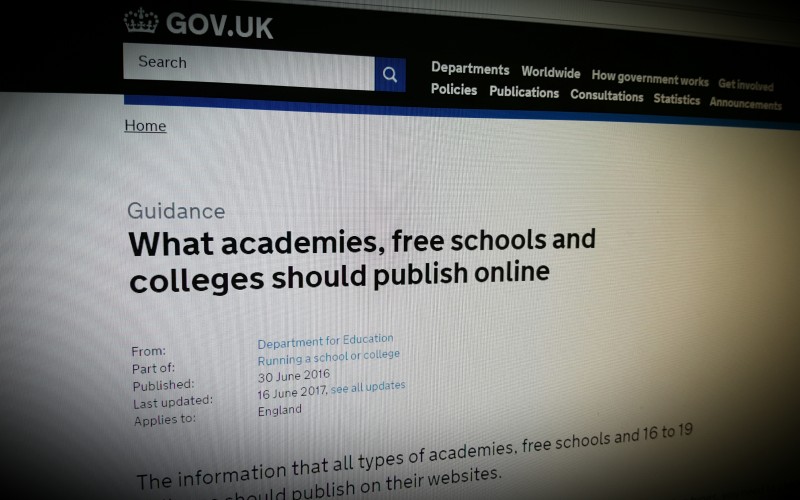 What academies, free schools and colleges should publish online
