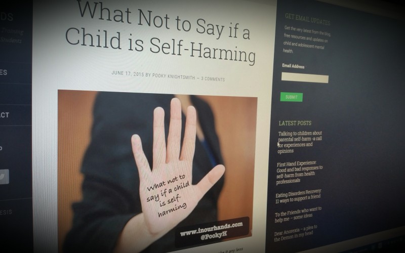 What Not to Say if a Child is Self-Harming
