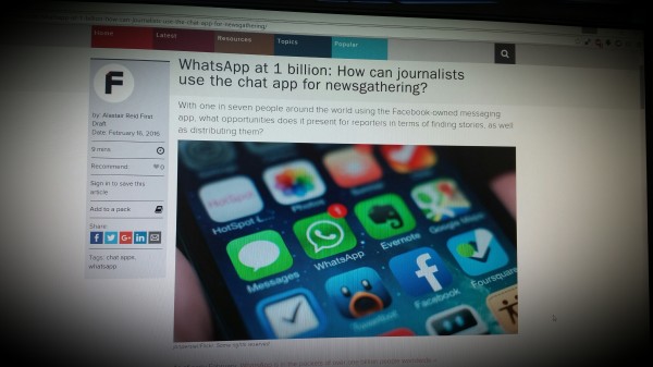 WhatsApp at 1 billion: How can journalists use the chat app for newsgathering?