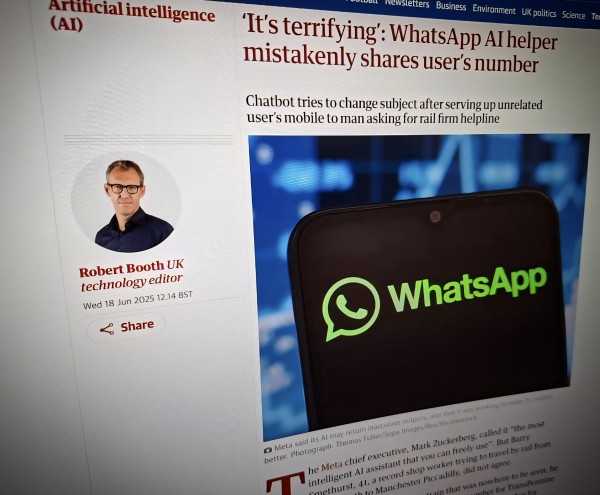 ‘It’s terrifying’: WhatsApp AI helper mistakenly shares user’s number