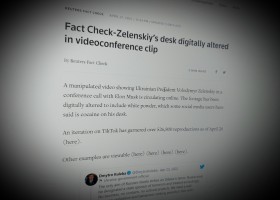 Fact Check-Zelenskiy’s desk digitally altered in videoconference clip